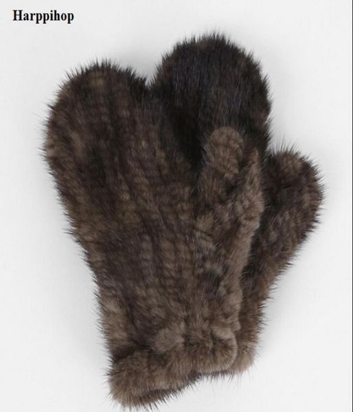 

whole harppihop fur genuineminkfur sofe gloves natural fur mittennewfurdesignforthiswinterblack and brown colors6992441, Blue;gray