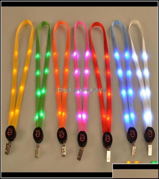 

keychains fashion accessories drop delivery 2021 led light up lanyard key chain id keys holder 3 modes flashing hanging rope 7 col4381920, Silver