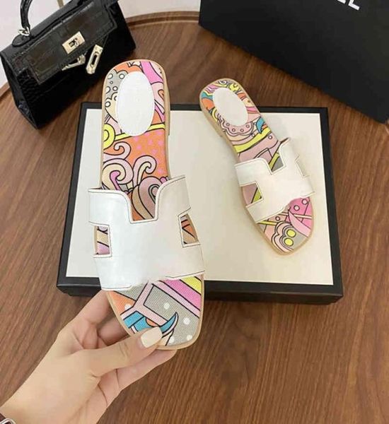 

h flat slippers for women to wear out in summer fashionable anti slip korean style 2022 new white sandals1811063, Black