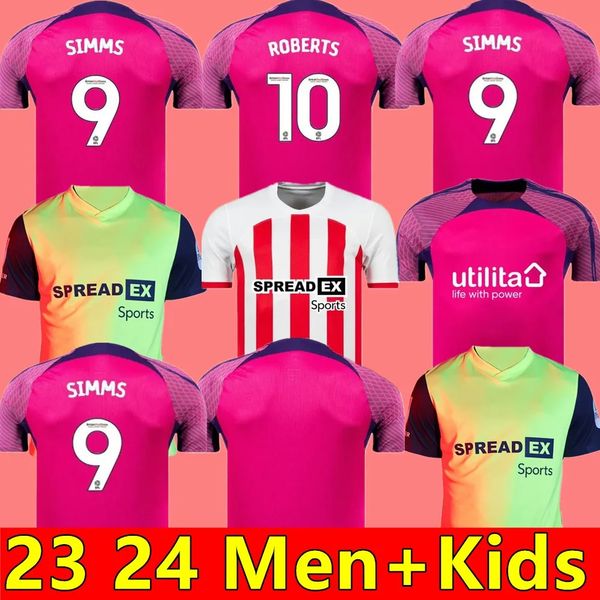 

23 24 sunderland home soccer jerseys stewart simms roberts amad clarke dajaku embleton evans o'nien football shirt pritchard mens kids, Black;yellow