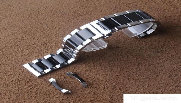 

stainless steel watchband watch bracelet silver black 18mm 20mm 21mm 22mm 23mm 24mm watch band strap new with curved end straight 4695745, Black;brown