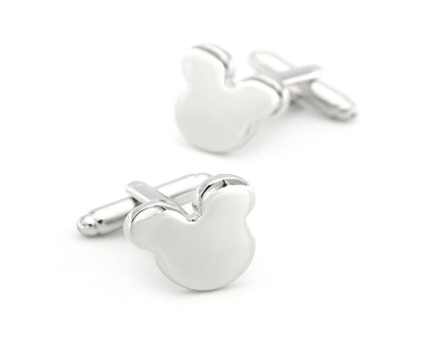 

men039s cartoon mouse cuff link copper material silver color 1pair2120830
