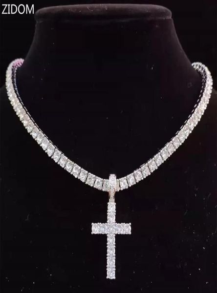 

pendant necklaces chains men women hip hop necklace with 4mm zircon tennis chain iced out bling hiphop jewelry fashion gift3272196, Silver