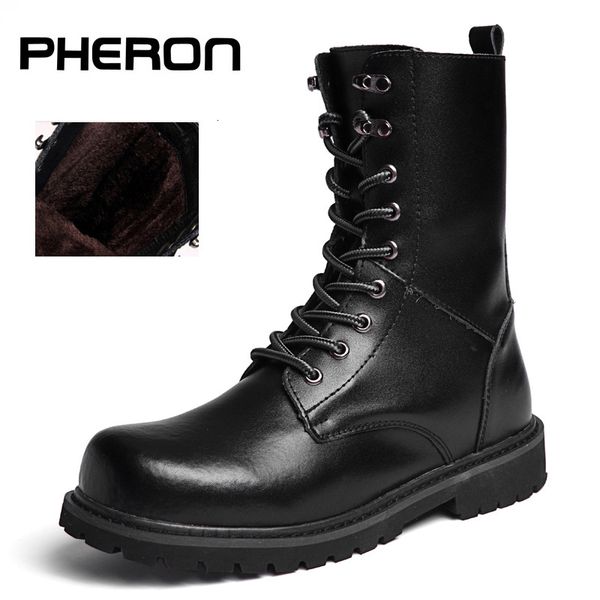 

boots 100% genuine leather men boots breathable high shoes outdoor casual men winter shoes autumn snow boots for men botas homme 230907, Black