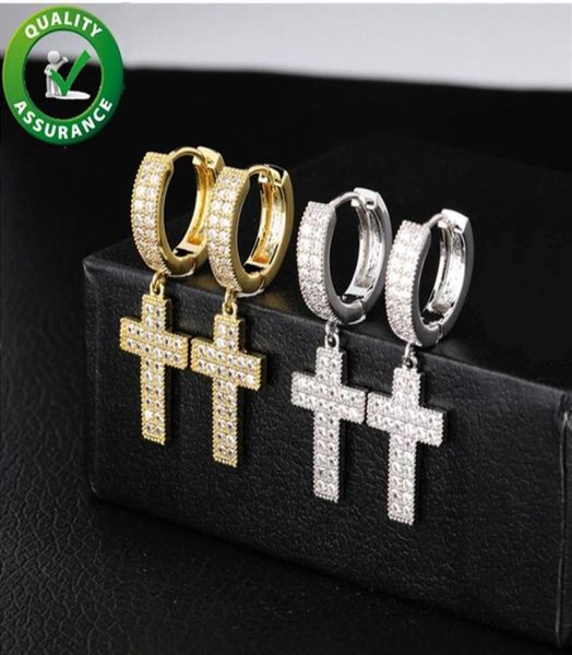 

fashion earrings for women mens hip hop jewelry desinger dangle earings diamond cross earring big hoop iced out bling charms acces4295136, Silver