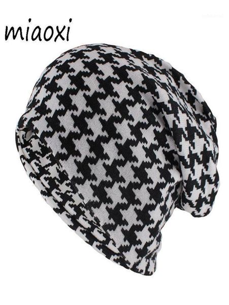 

beanieskull caps miaoxi hip hop women fashion hat houndstooth autumn warm beanies skullies plaid casual gorros soft scarf double 4922058, Blue;gray