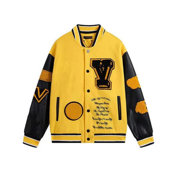 

men's designer jacket baseball team jacket letter stitching embroidery autumn/winter men's loose fitting fashion casual coat, Black;brown