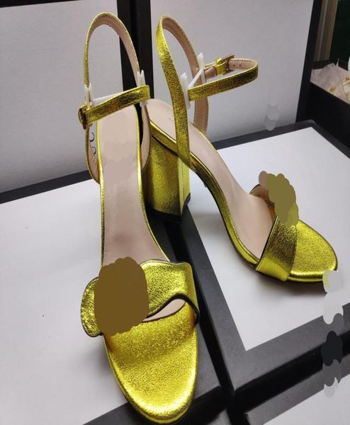 

2021 high heels leather sandal suede midheel 57cm women sandals summer beach wedding shoes size 3541 with box1491453, Black