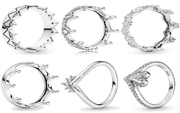 

original 925 sterling silver sparkling bone heart spring flower polished exotic crown ring for women diy jewelry62729816670093