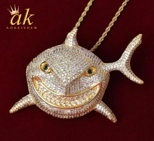 

animal necklace for men gold color material copper full cubic zircons hip hop jewelry with rope chain5150359, Silver