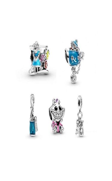 

silver fit p charm bracelet european sier charms enamel beads cartoon teapot key clown house pendant diy chain for women dh5hg3746175, Black