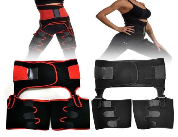 

3in1 multiple functions waist trainer belt thigh trimmers bulifter adjustable shapewear for women workout fitness9365819, Black;gray