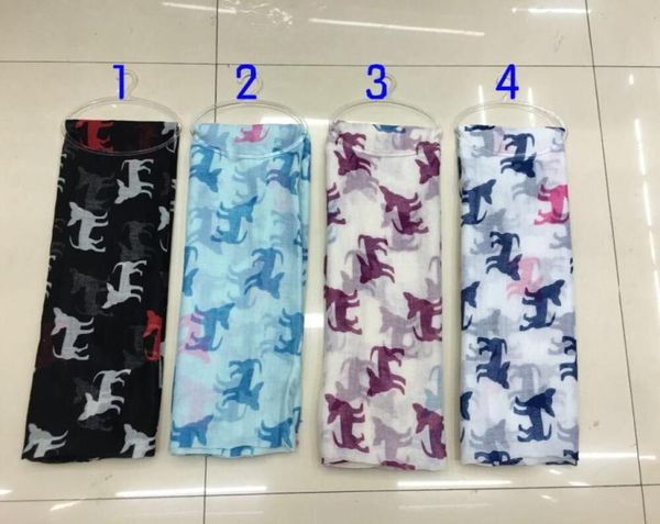 

2016 fashion new chihuahua print scarves and shawls animal dog pattern wrap hijab mix 4 color whole 10pcslot 1575106, Blue;gray
