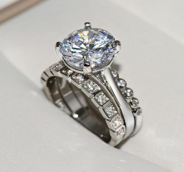 

bohemia 925 sterling silver jewlery sets ring origin natural 2 moissanite gemstone wedding rings for couples bizuteria cluster8537926, Golden;silver