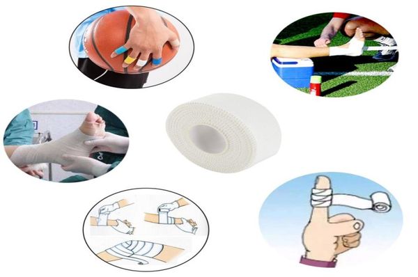 

accessories 10m 503825mm cotton white adhesive athletic tapes wraps sport body binding physio muscle elastic strain3111388