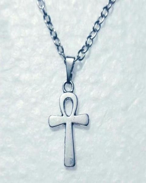 

fashion ankh charm necklace vintage silver egyptian pendant necklaces chain choker clavicle chain jewelry 5525024476