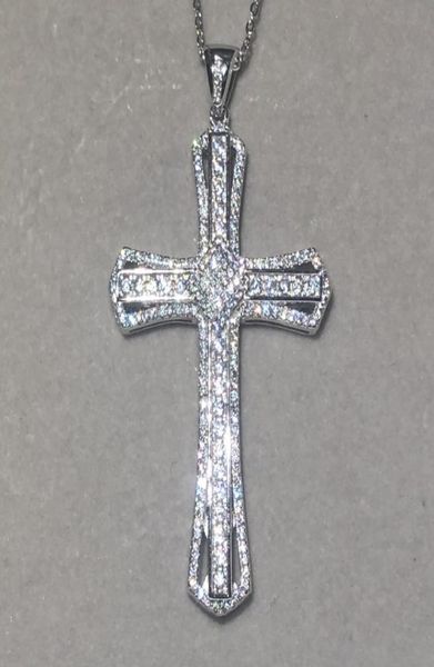 

fashion big 925 sterling silver exquisite bible jesus pendant necklace for women crucifix charm pave simulated diamond jewelry3285144