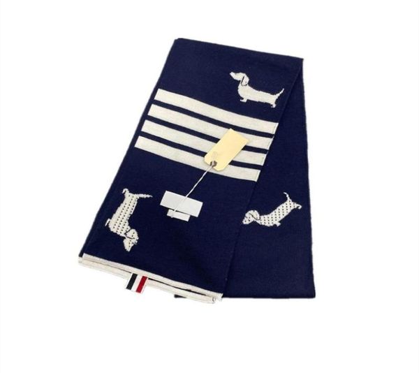 

berets article fashion tb thom brand scarf winter keep warm men women striped cotton wool shawl wrap knit neckerchief2579225, Blue;gray