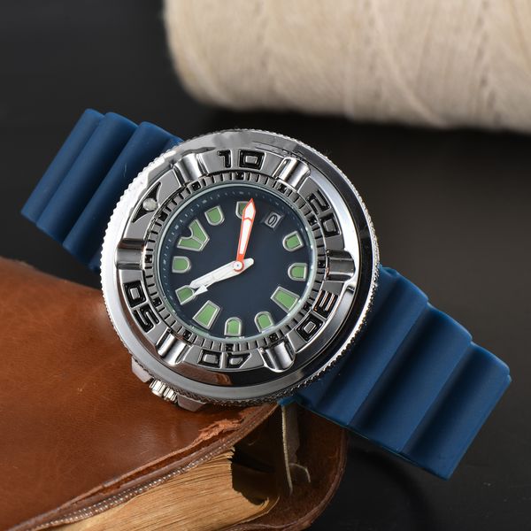 

men's watch 2023 design style selling in japan quartz movement automatic calendar dial men's clock designer men's sport casua, Slivery;brown