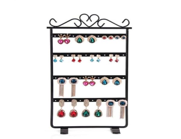 

new style earring display stand necklace holder jewelry pendants rack ear stud shelf jewelry organizer showcase60114543252062, Black