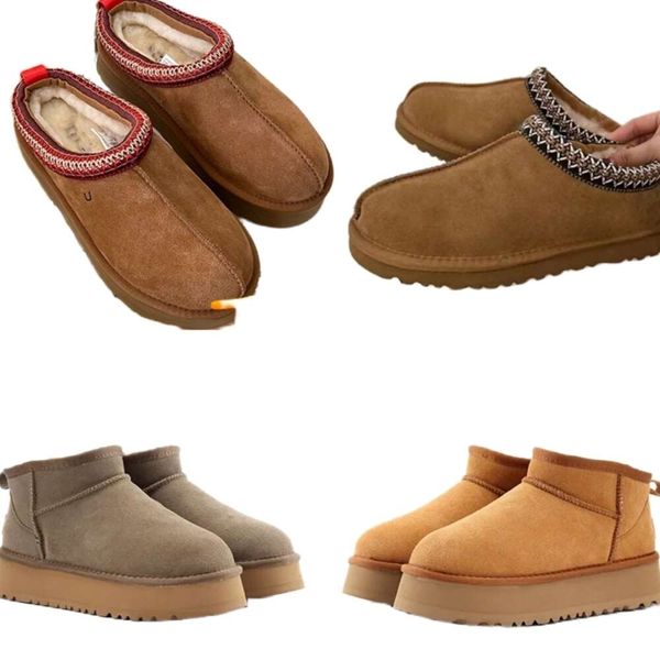

snow boots ug slippers platform australia women boot ultra mini boots fur designer tasman shearling slipper suede wool winter ankle with let, Black