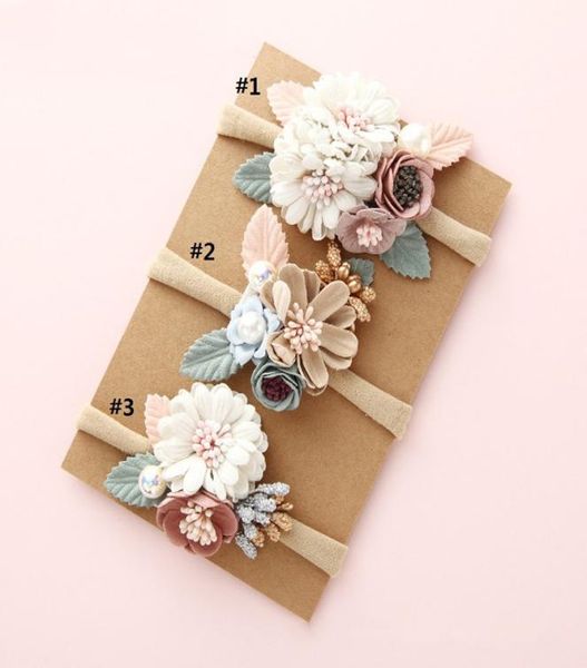 

fashion florals headband newborn baby elastic princess hairbands child kids pearl fresh style cute headwear gifts3013911, Slivery;white