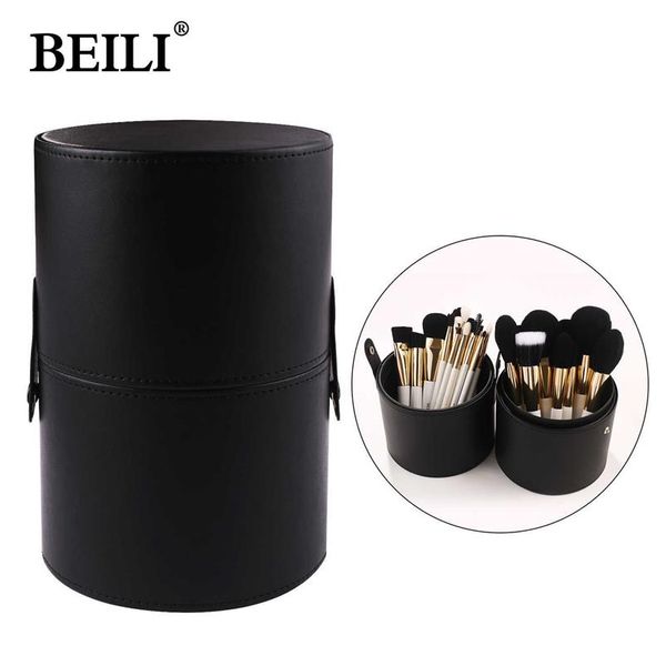 

makeup brushes beili makeup brush cylinder brushes storage holder organizer travel case for cosmetic tools pu leather big 1pcs w22250j