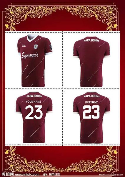 

2023 galway gaa home jersey 2023/24 ireland galway training rugby jersey size s--5xl, White;black