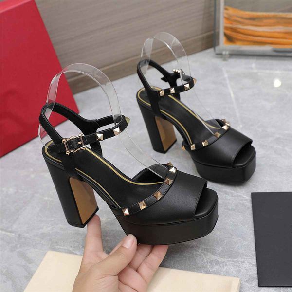 

sandals high heels fashion valentinosity women summer square toe beach party cross lace up casual slippers 09-03, Black