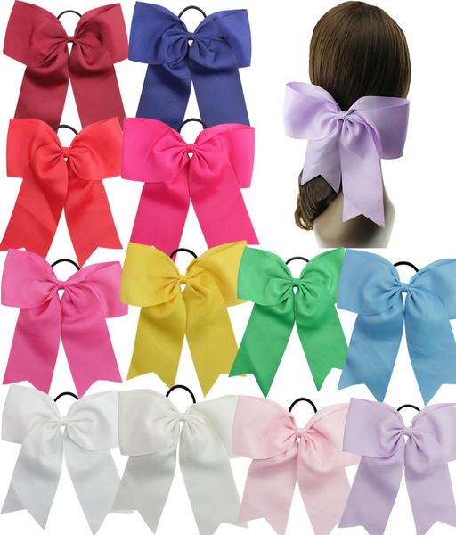 

15color 8inch plus cute baby girl bow hair ribbons bowtie hairbands boutique kids colorful ribbon kids birthday party hea6052119, Slivery;white