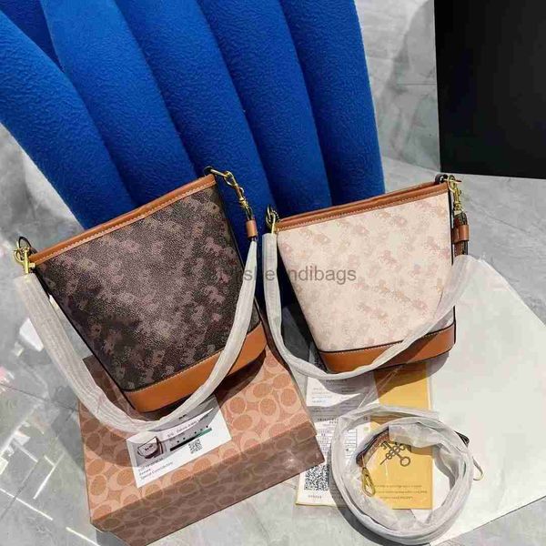 

totes 2023 new classic carriage print one shoulder crossbody bag coated mini bucket bag complete package stylisheendibags33