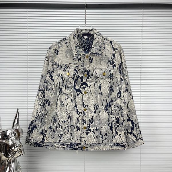 

23ss spring mens outerwear coats men designer coat flower plants jacquard letter denim jacket hoodie paris denim long sleeve jackets women m, Black;brown