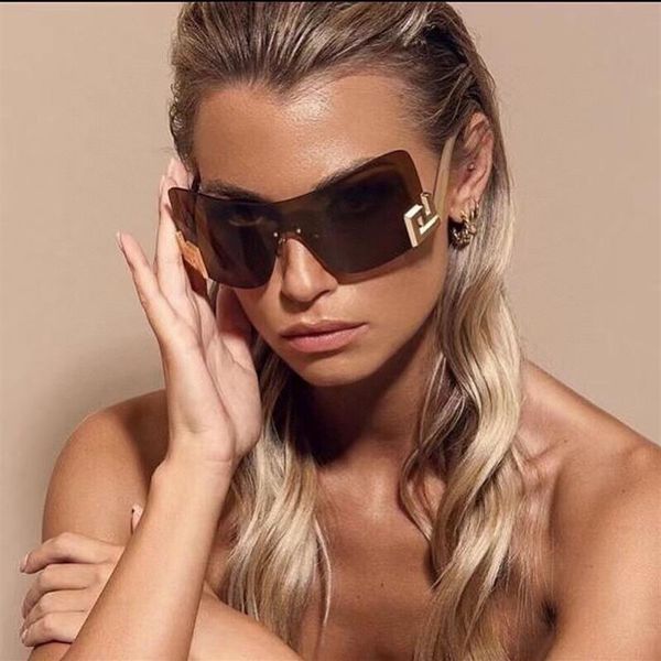 

polarized oversized rimless sunglasses women cat eye sun glasses oval designer sunglass for woman uv protection acatate resin glas294q, White;black