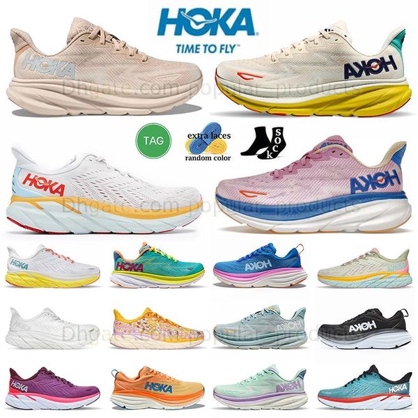 

original hokas one one run shoe bondi 8 clifton 8 9 shifting sand eggnog passion fruit cyclamen sweet lilac mens women sneaker walking train