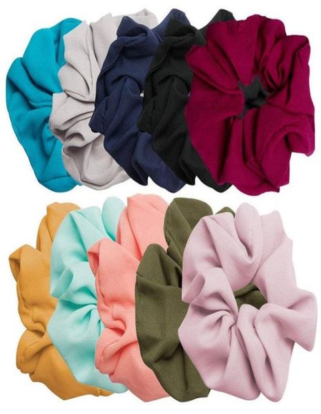 

20pcs lady girl hair scrunchy ring elastic hair bands pure color bobble sports dance scrunchie soft scrunchie hairband fj33526481945, Slivery;white