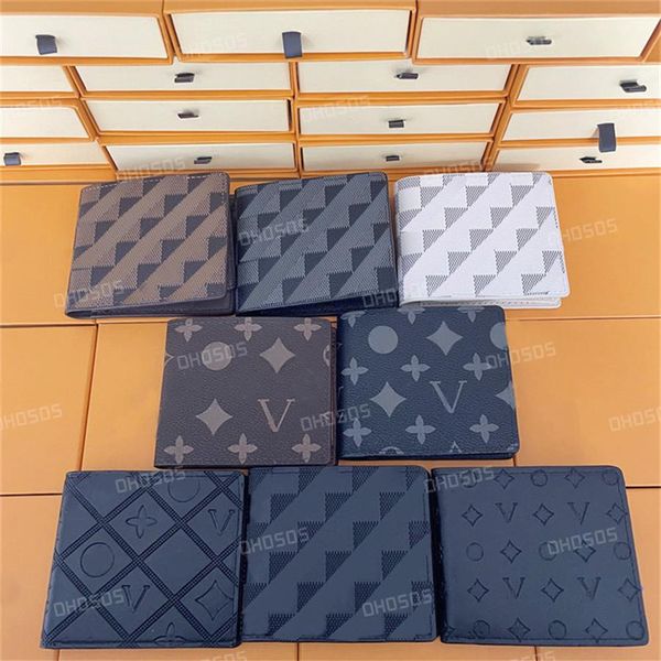 

designer checker flower printing card holder wallet men women short wallets graffiti leather woman purse fashion credit card cardh261t, Red;black