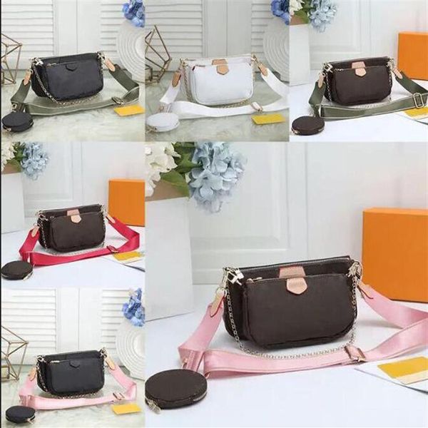 

multi pochette accessoires bags wallet shoulder 3 piece set cross body messenger handbag women flower 3pcs designer b289j