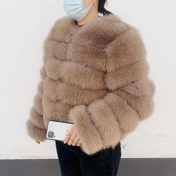 

women's fur faux 2023 real coat winter jacket women natural large wool fur coat street warm long sleeve detachable vest 230908, Black