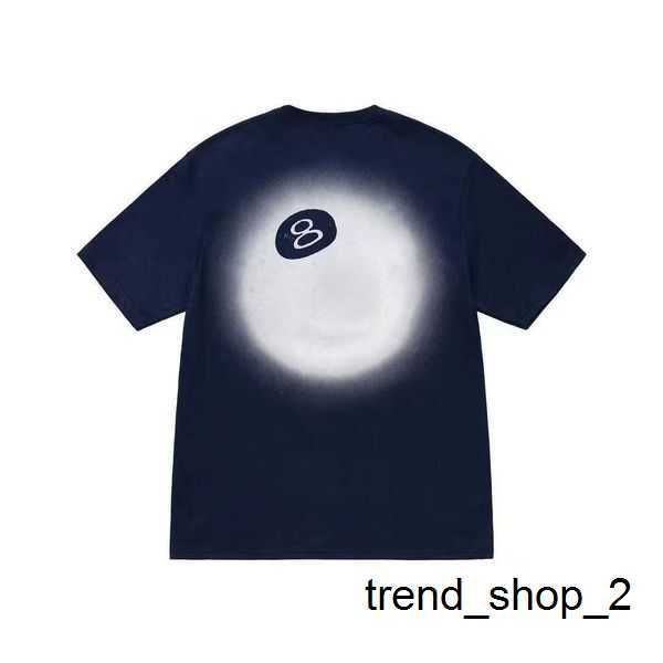 

2023 new designer t shirt stu collection pure cotton ice cream short sleeve billiards dice game couple fashion loose and versatile stussys t, White