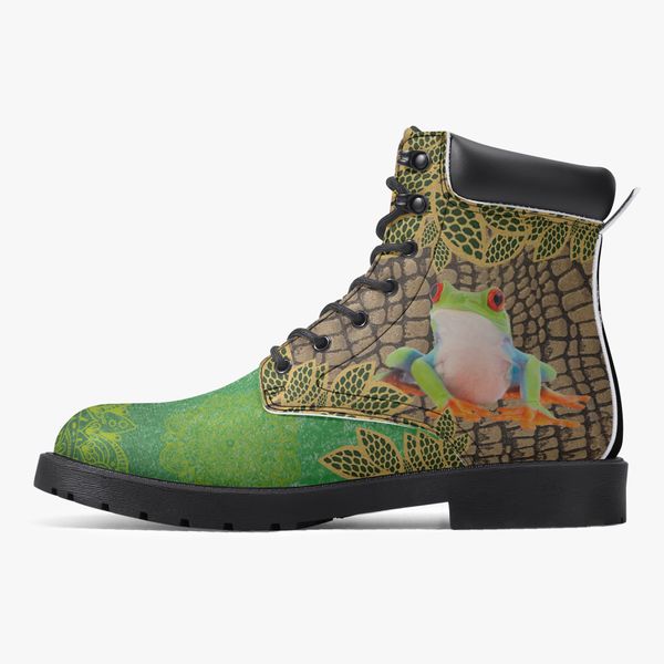 

diy classic martin boots customized pattern fashion green versatile elevated casual boots 36-48 12398