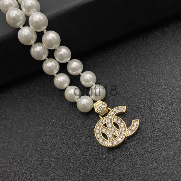 

pendant necklaces fashion women luxury designer necklace choker pendant chain crystal 18k gold plated brass copper c-letter necklaces statem, Silver