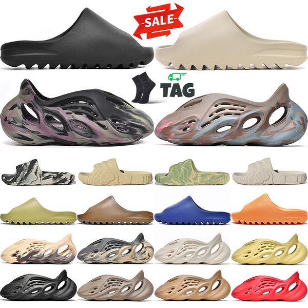 

designer foam runner slippers for mens womens sandals clog eva comfortable glow green soot onyx black bone resin desert sand pure slider sli