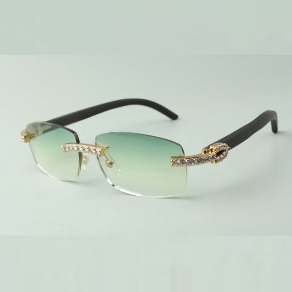 

xl diamond wooden sunglasses 3524026 with natureal black wood legs and 56 mm lenses, White;black