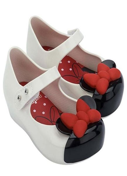 

mini mlsa classic mouse shoes summer cute cartoon jelly shoe girl nonslip kids toddler beach sandals 2204115054144, Black;red