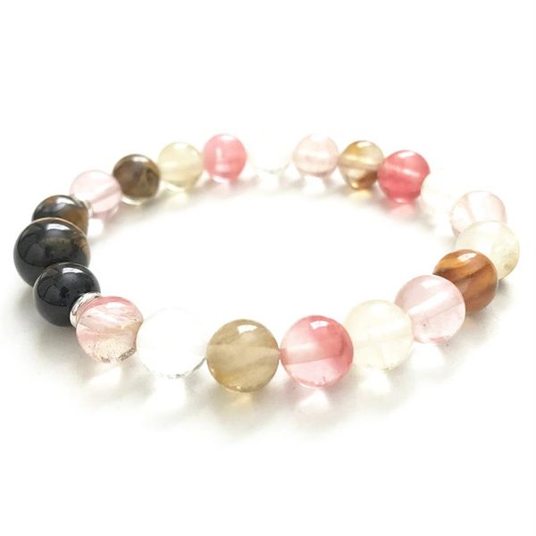 

mg0856 8 and 10 mm tiger eye stone energy bracelet women's natural crystal mala bracelet tibetan balance protection bracelet2418, Black