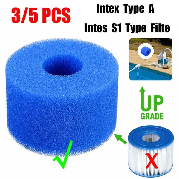 

3 5 pcs swimming pool foam filter sponge reusable washable biofoam cleaner pool foam filter intex s1 type a swim accessorie237r