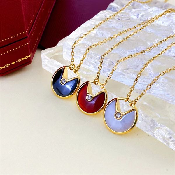 

designer necklace for women luck high-quality luxury crystal jewelry stainless steel circle chain gift necklaces choker chain jewelry access, Silver
