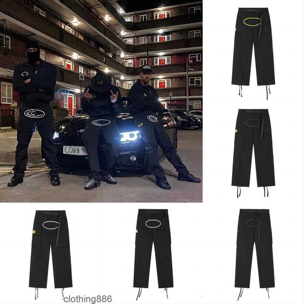 

men's trousers y2k cargo trousers cortez pants harajuku printed trousers alcatraz multi pocket jumpsuit hip-hop punk rock wide leg devi, Black