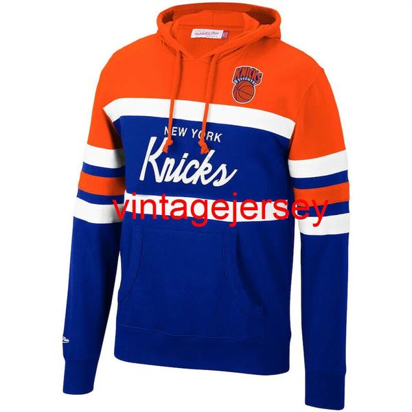 

new york mitchell & ness head coach pullover hoodie size s-3xl233v, Blue;black