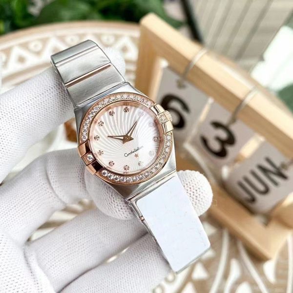 

28mm wristwatches for women 2023 new womens omeg watches diameter all dial work quartz watch luxury brand o08, Slivery;golden
